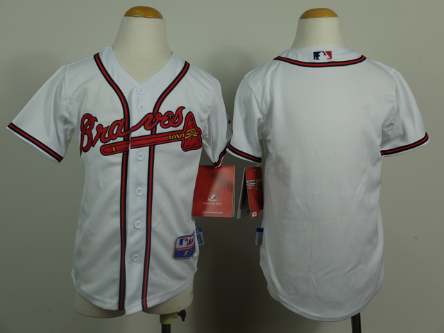 Youth Atlanta Braves Blank White MLB Jerseys->youth mlb jersey->Youth Jersey